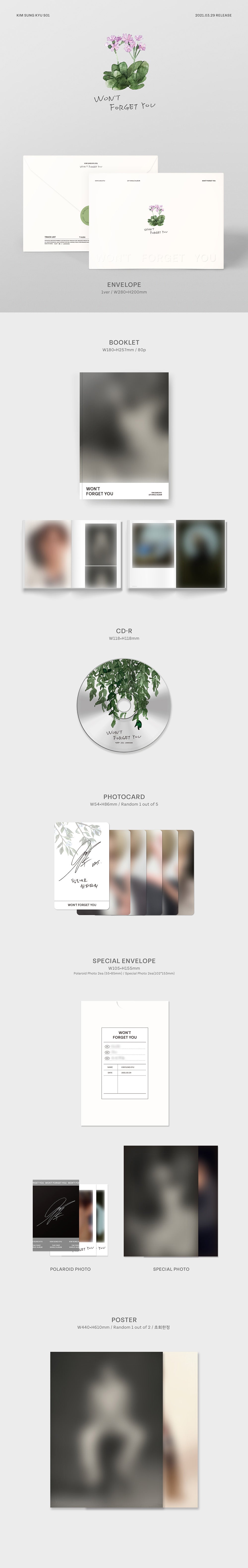 KIM SUNG KYU - Won’t Forget You / Single Album detail 3