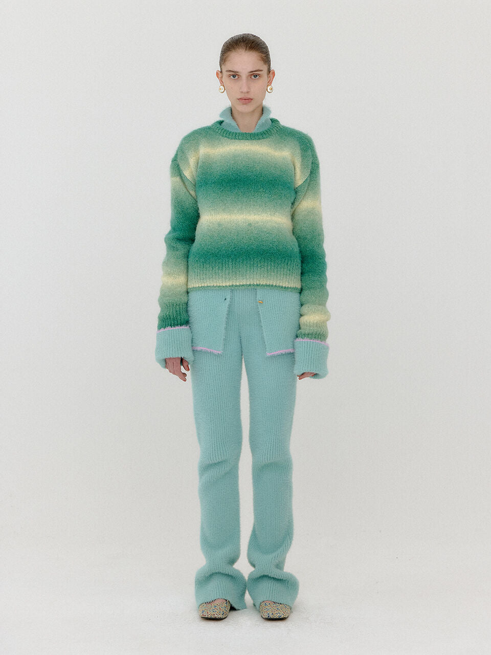 EENK EENK VASSILA Gradation Striped Pullover - Green