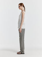 EENK YISSY Stripe Denim Pants - White