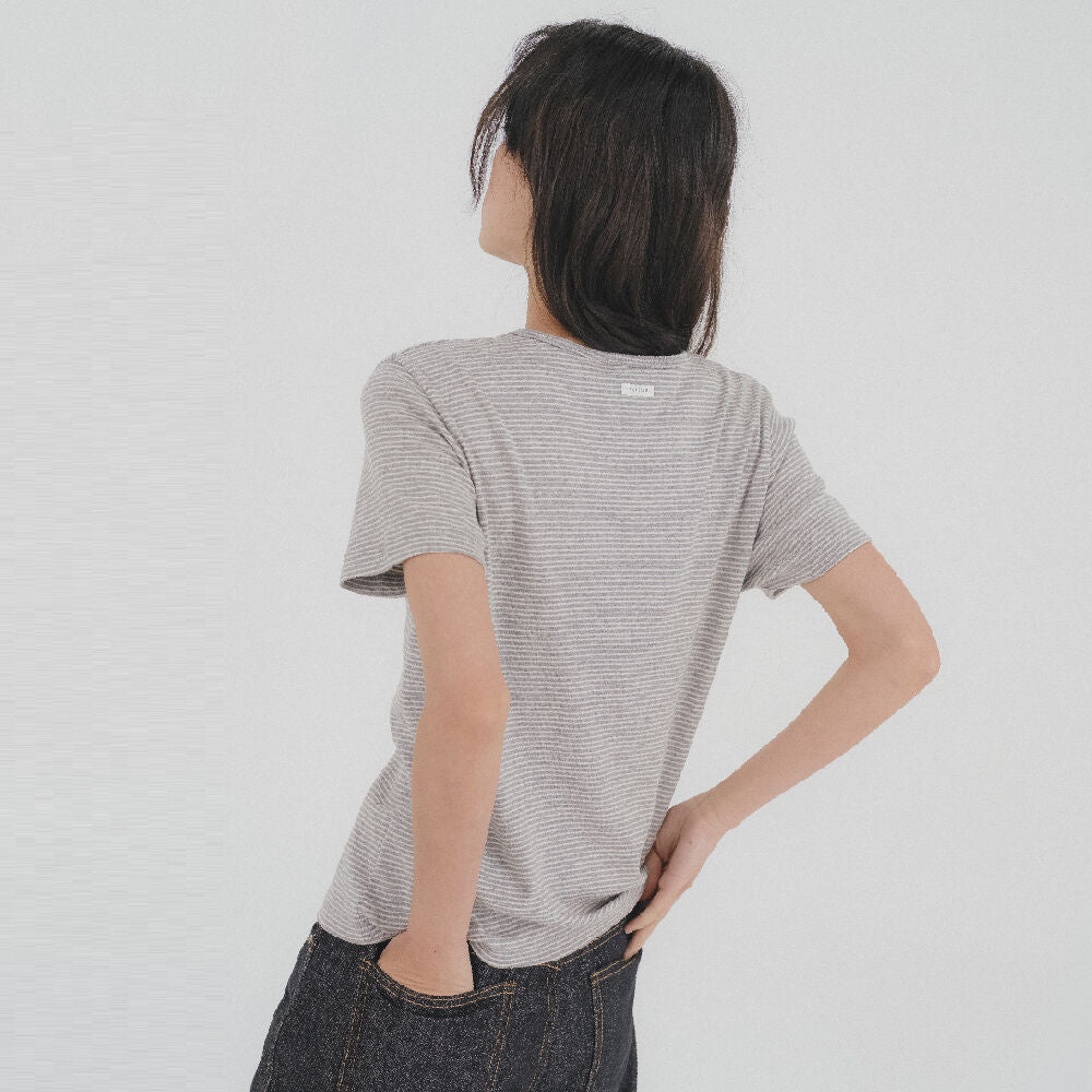 TILLIDIE TFL 02 STRIPE RHYTHM TEE [TISU08TS10]_Gray