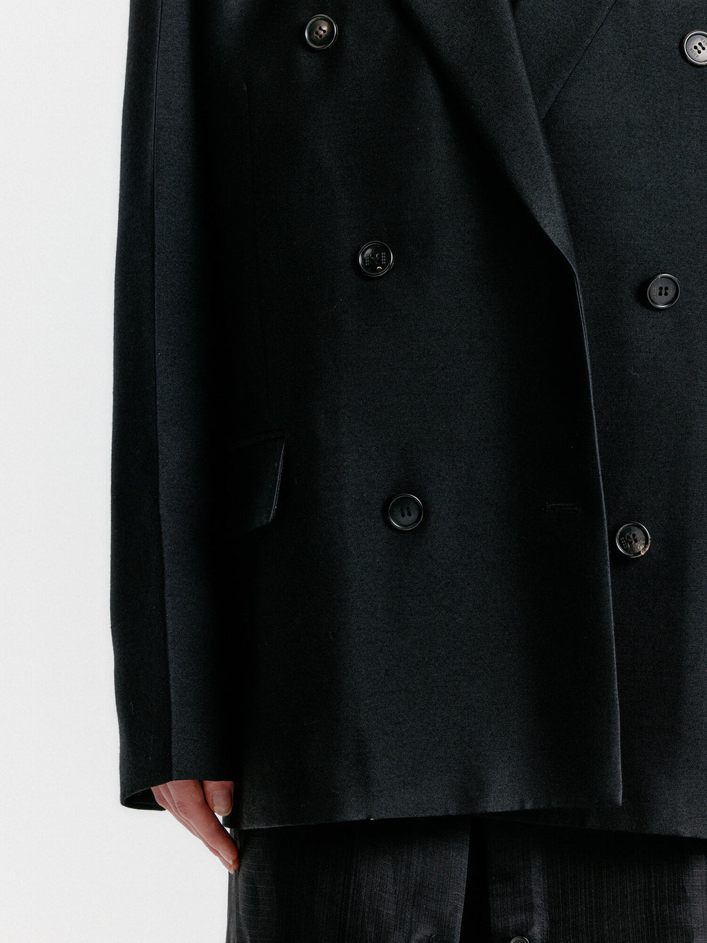 EENK YENNY Oversized Double-breasted Jacket - Black