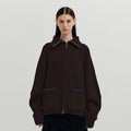 EENK EENK XTO Zipped Knit Cardigan - Brown