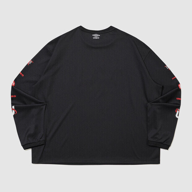 UMBRO Chant Mesh Graphic Logo Long Sleeve T-Shirt Black UR321CRL71