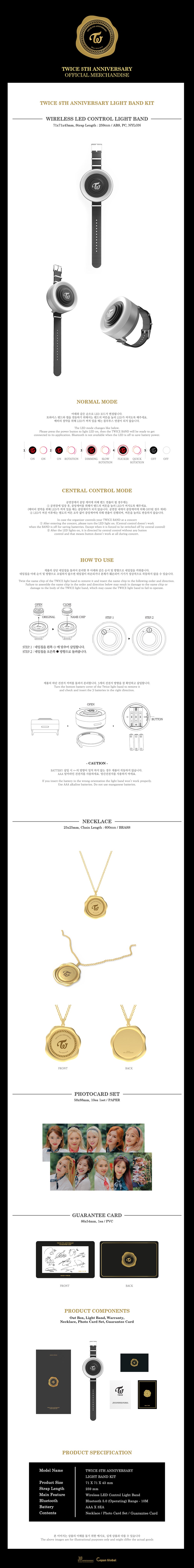 TWICE - 01 LIGHT BAND KIT / 5TH ANNIVERSARY MD detail 1