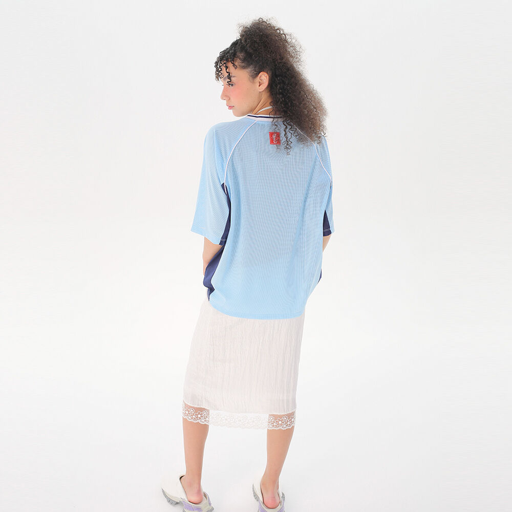 JUNEJUNE SPACE Uniform Boxy T-shirts_Light Blue