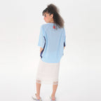 JUNEJUNE SPACE Uniform Boxy T-shirts_Light Blue