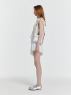 EENK [Wearing Eyelet Minju] YELT Cable Knit Collared Top - Ivory