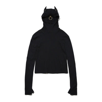 (W) FOOD AND EYE MOTIF HOODY BLACK