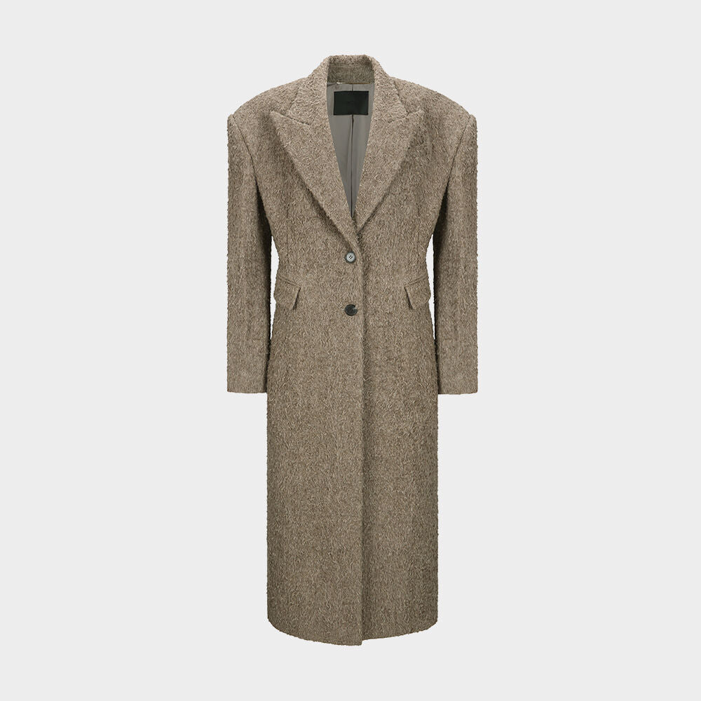 YCH SINGLE-BREASTED ALPACA COAT BEIGE (W24CT1021BE)