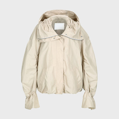 STRING HOOD BOMBER JACKET BEIGE (W24OT0151BE)