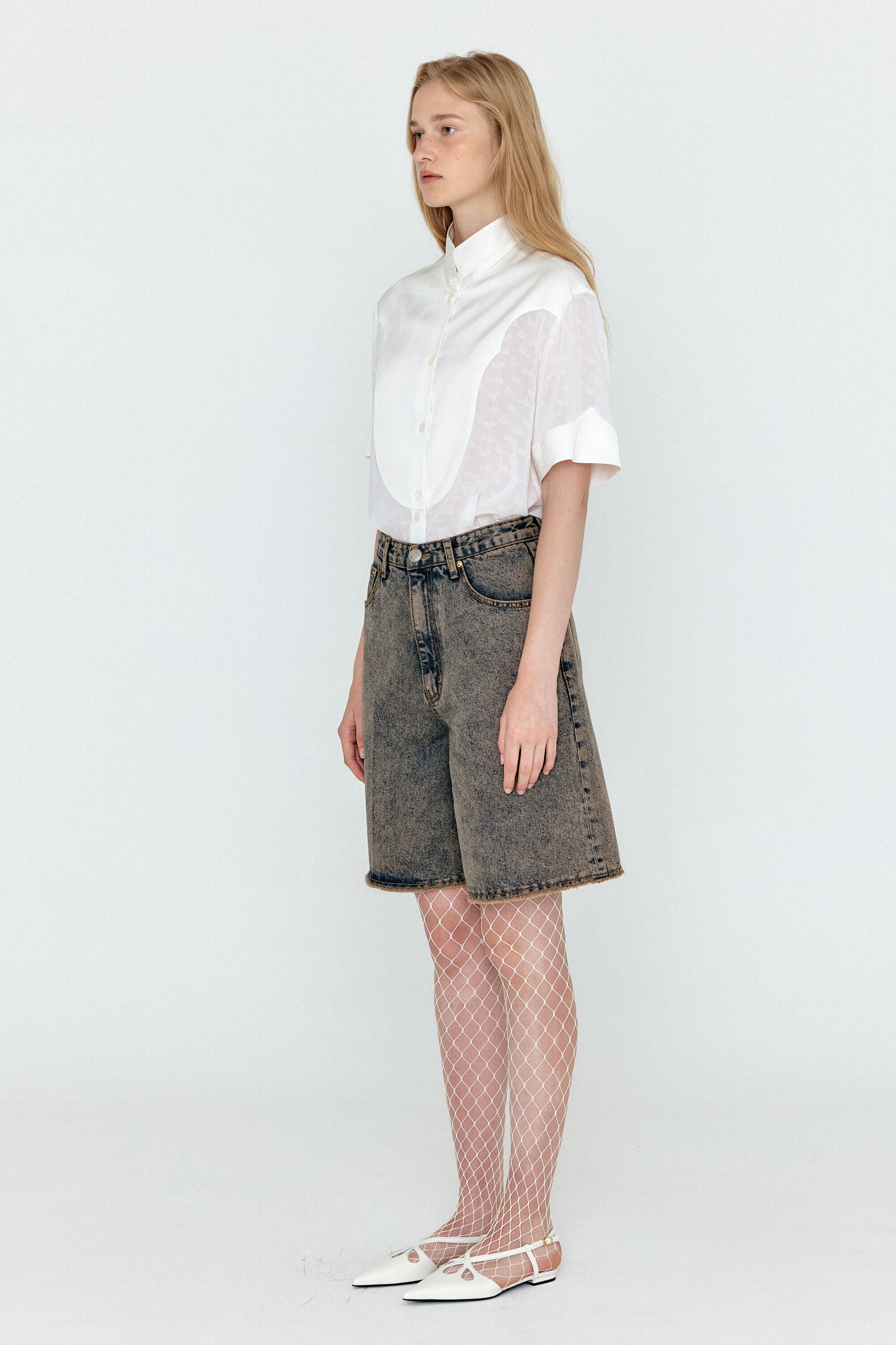 EENK EENK WECO Denim Biker Shorts - Khaki Blue