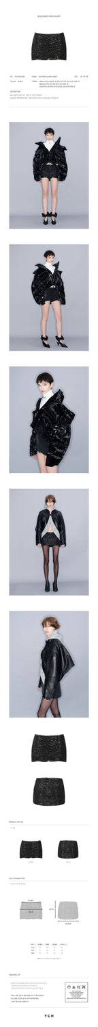 YCH SEQUINNED MINI SKORT BLACK (W23SK510BK)
