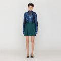 EENK VABRINA Gold-trimmed Mini Skirt - Green Check