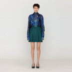 EENK VABRINA Gold-trimmed Mini Skirt - Green Check