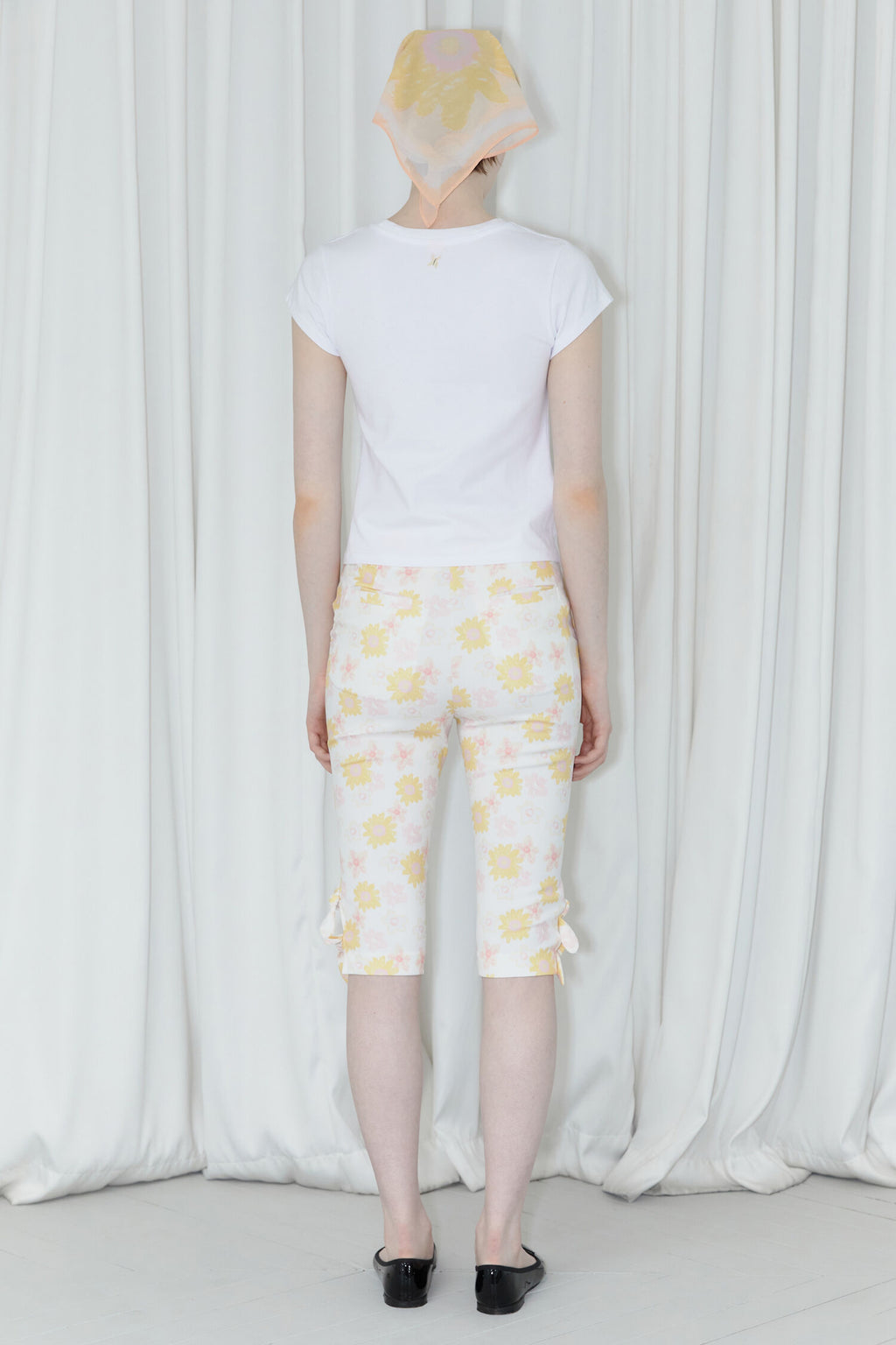 SINOON Flower Cap Sleeve T-Shirt (Yellow)