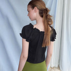 ETMON Frill Neck Strap Blouse, Black