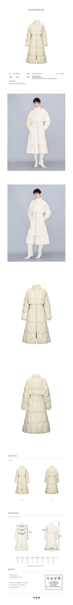 YCH QUILTED DOWN COAT CREAM (W23OT009CR)