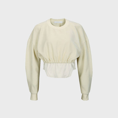 LAYERED CROPPED SWEATSHIRT CREAM (F23TO902CR)