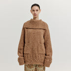 EENK EENK XATURE Oversized Knit Turtleneck - Brown