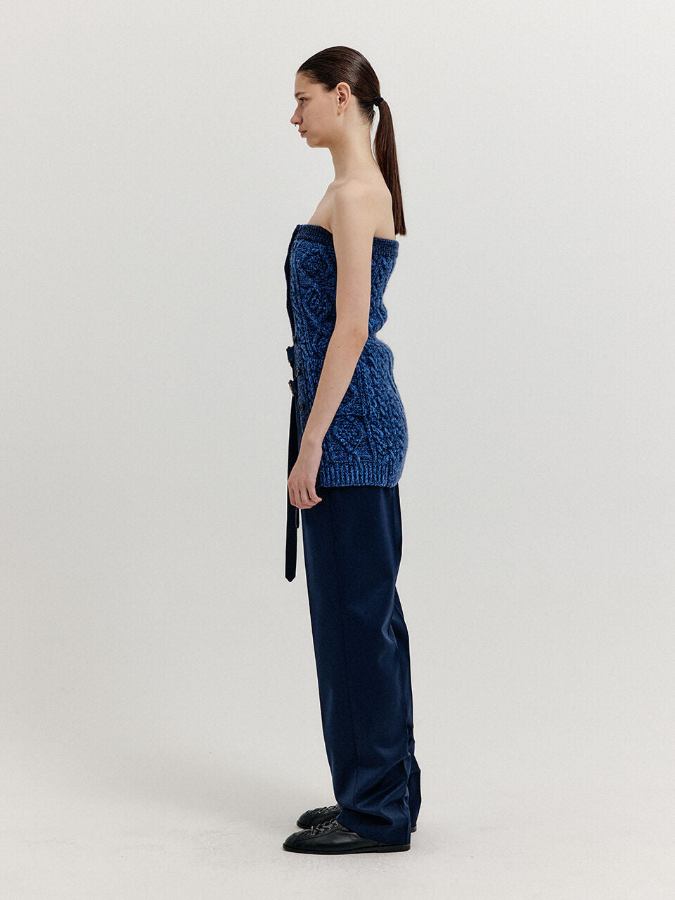 EENK EENK XIOM Double-Belt Straight Pants - Navy