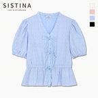 SISTINA Cotton punching ribbon blouse_AWWBLQ21060