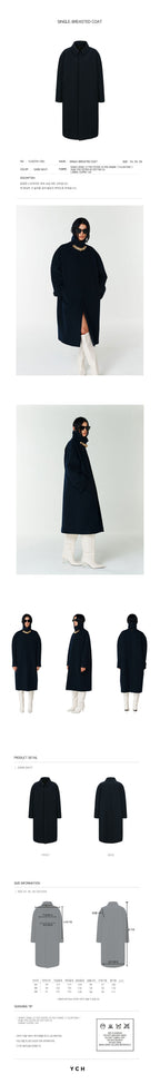 YCH SINGLE-BREASTED COAT DARK NAVY (F23OT017DN)