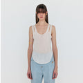 EENK WOUE Sleeveless Cutout Jersey T-shirt - Ivory