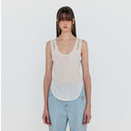 EENK WOUE Sleeveless Cutout Jersey T-shirt - Ivory
