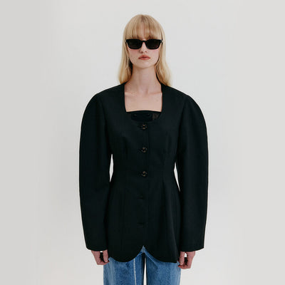 Shoulder Hourglass Jacket - Black