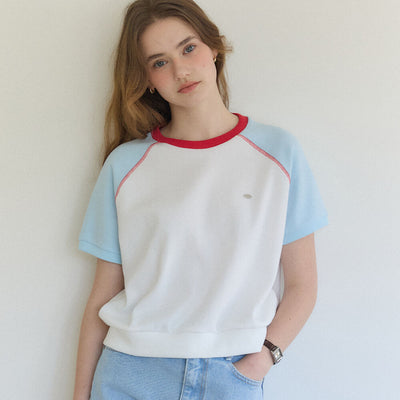 Tammy Half-Sleeve Sweatshirt - Sky blue