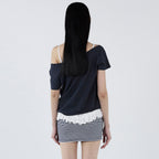 CERRIC Cr Off-Shoulder Top _ Navy