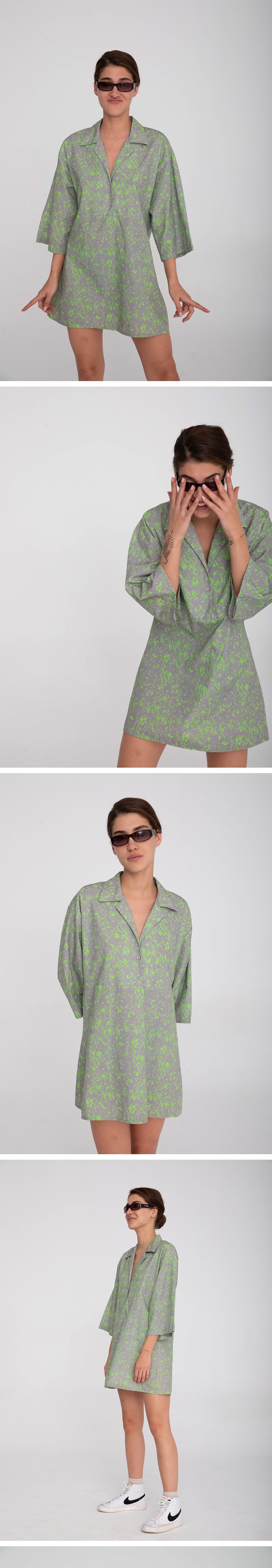VATKA VATKA Dress Gray/Green