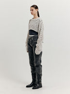 EENK EENK XEKO Open Back Crop Knit Top - Grey