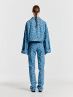 EENK YISSY Jacquard Denim Pants - Blue