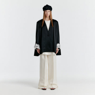 YILONA Side-slit Pants - Ivory