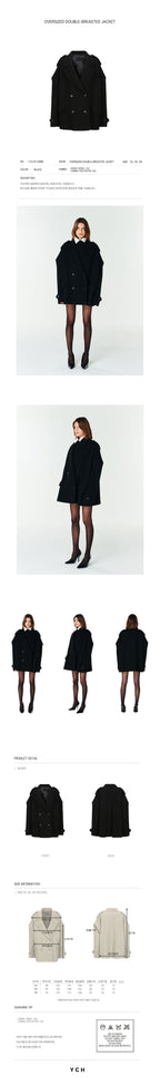 YCH OVERSIZED DOUBLE-BREASTED JACKET BLACK (F23JK108BK)