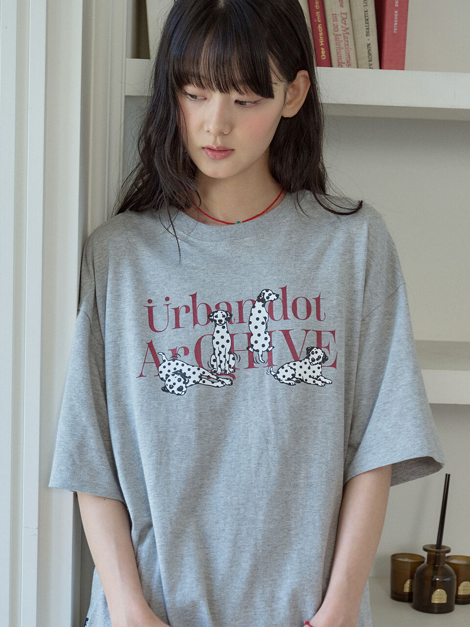 CPGN Dot Puppy Short Sleeve T-shirt Gray