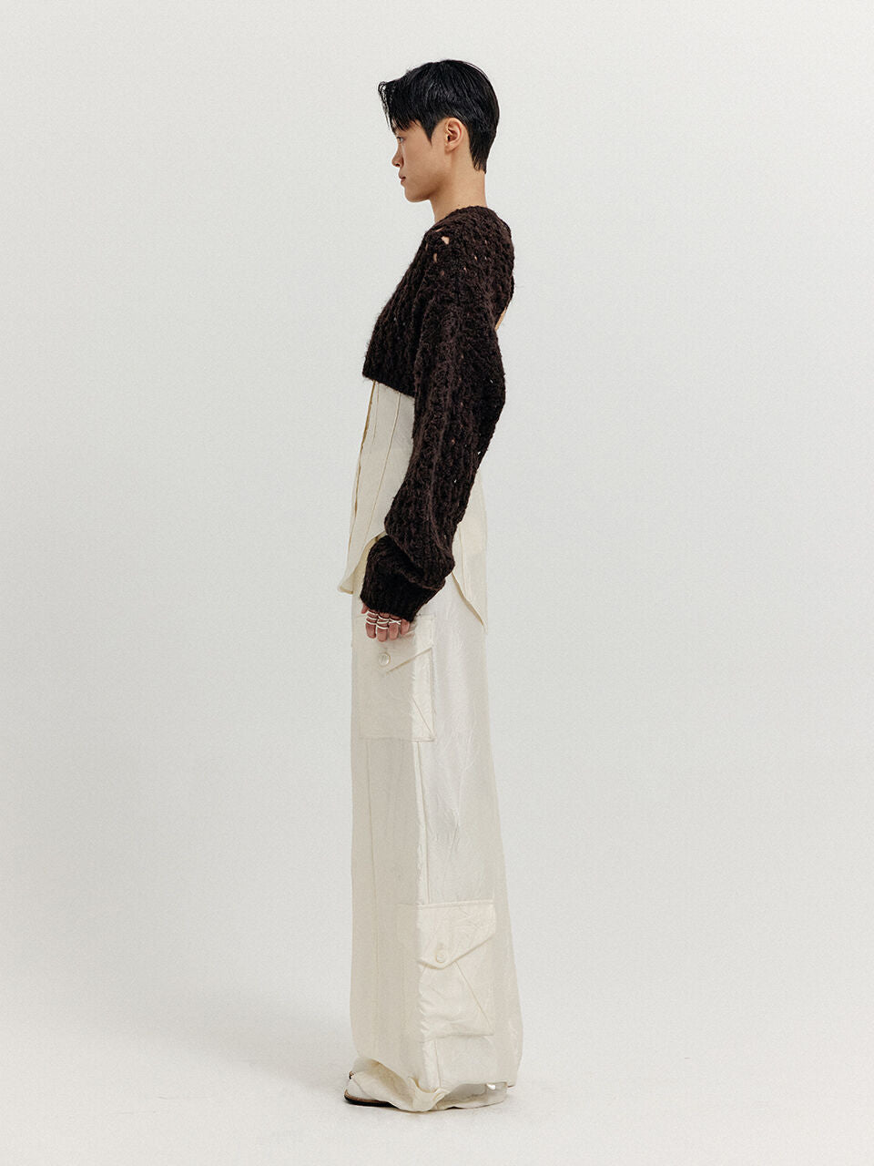 EENK EENK XEKO Open Back Crop Knit Top - Brown