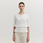 EENK EENK XANEL Paneled Half Sleeve T-shirt - White