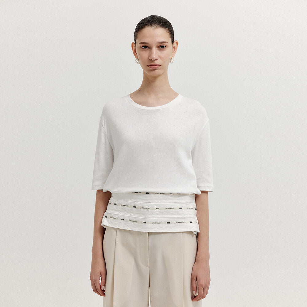 EENK EENK XANEL Paneled Half Sleeve T-shirt - White