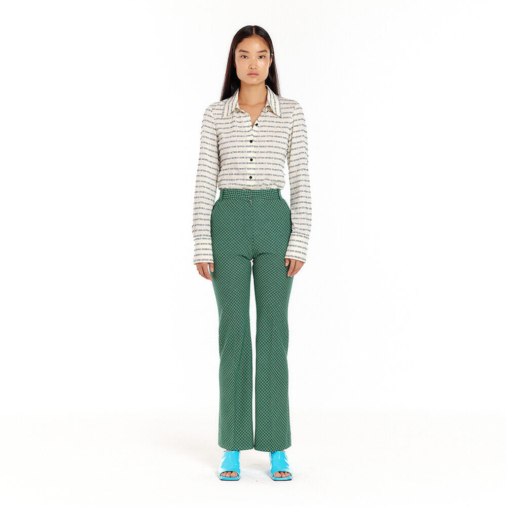 EENK ULONA Straight Pants - Green Check