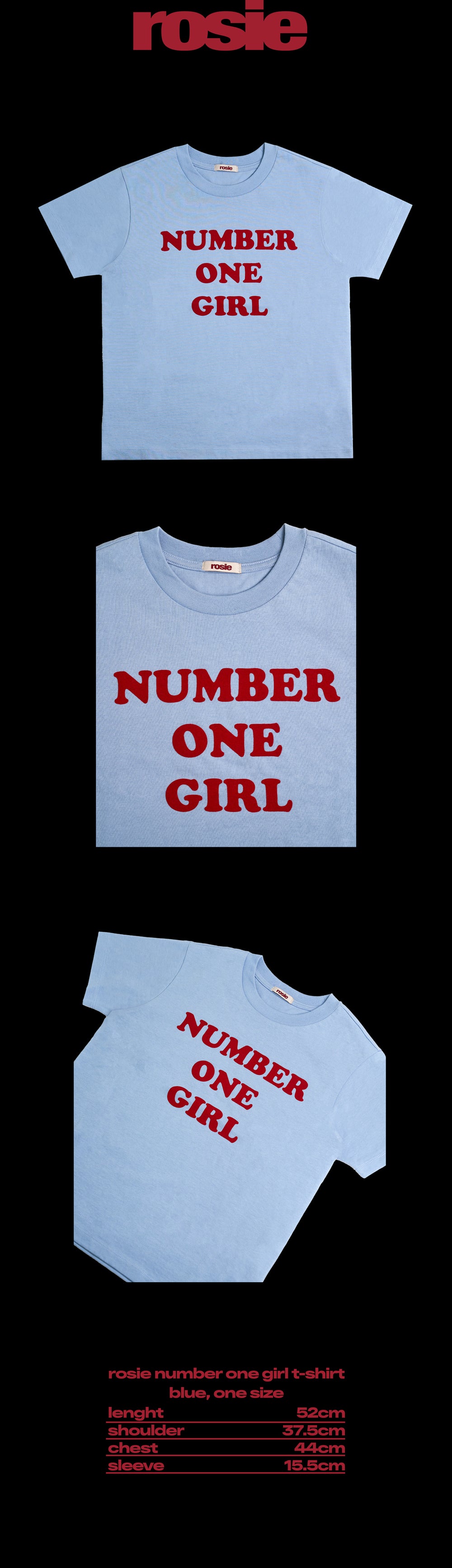 ROSÉ - 07 NUMBER ONE GIRL BLUE T-SHIRT / [ROSIE] OFFICIAL MD detail 4