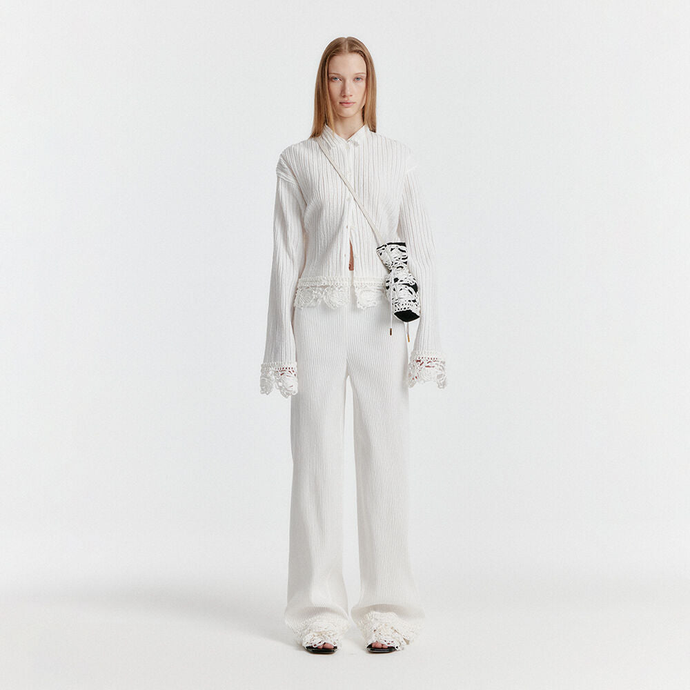EENK YENIZ Lace-trim Pants - White