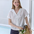 OUR HOPE Atelier Marine Collar Blouse - White
