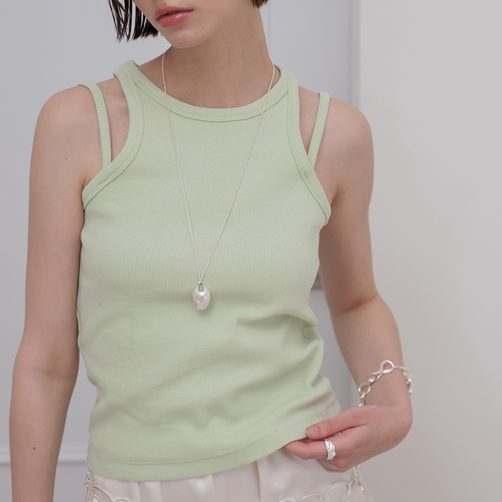 MEENDERI [Jjini PICK] (1st reorder) CURVE STRAP SLEEVELESS - MINT