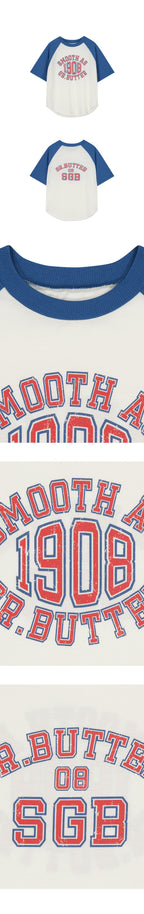 GREENBUTTER 1908's Club Logo Raglan Tee (Blue)