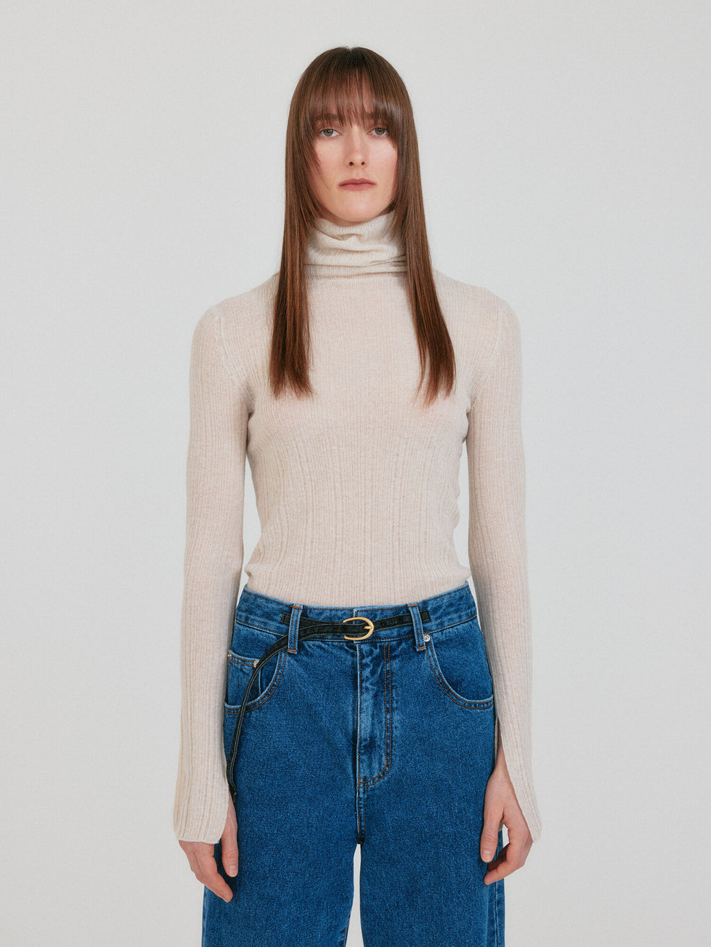 EENK ZIAH High Neck Knit Top - Ivory