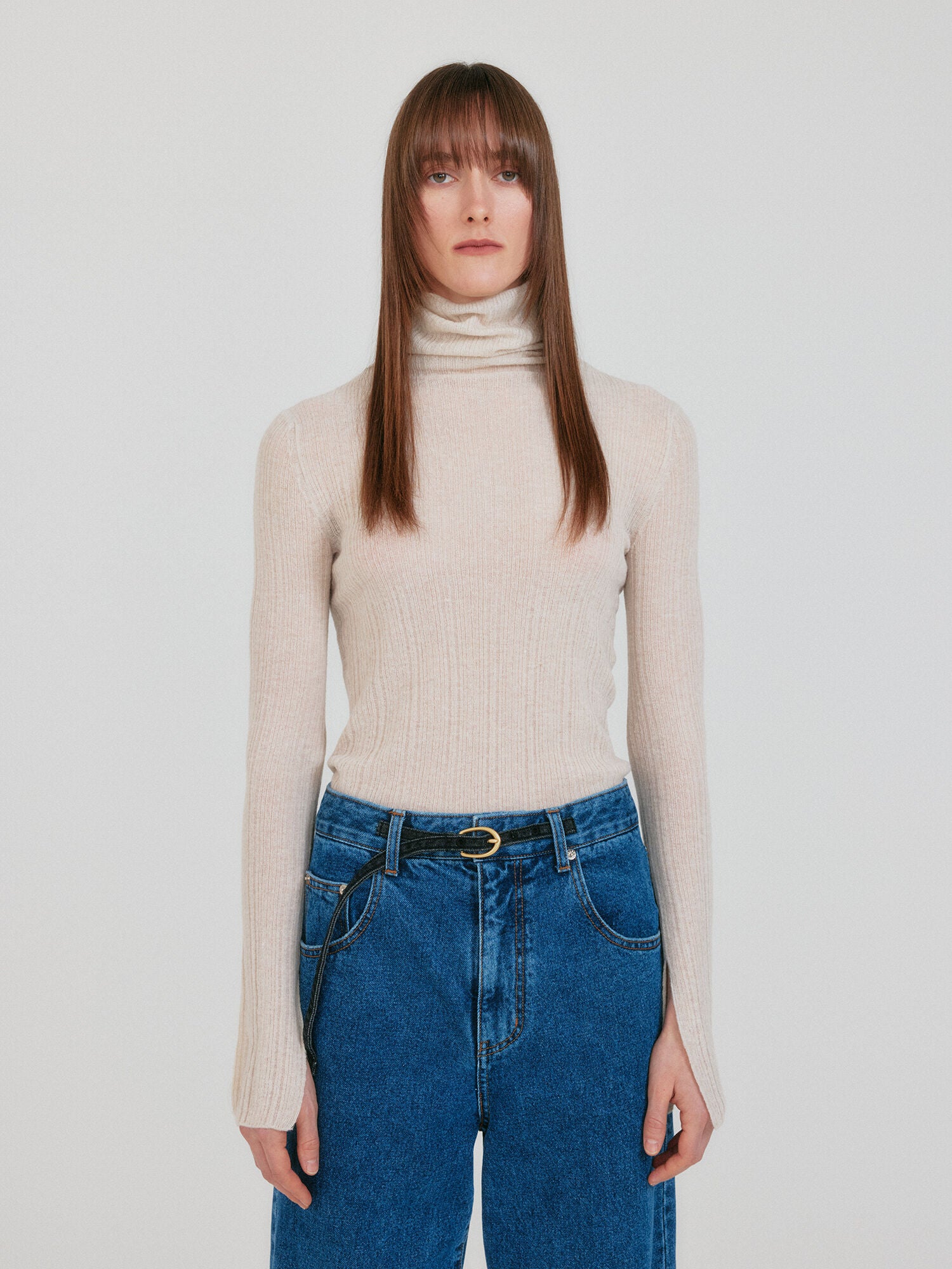 EENK ZIAH High Neck Knit Top - Ivory