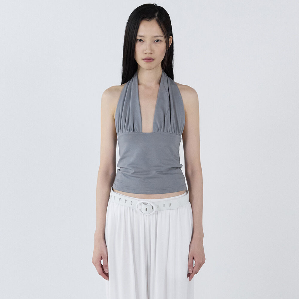 CERRIC Halter Neck Cami Top _ Gray