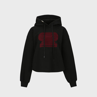 SYMBOL-LOGO HOODED SWEATSHIRT BLACK (W23TO902BK)